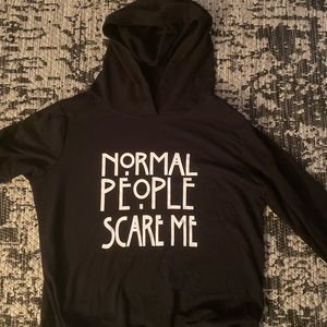“Normal People Scare Me” hoodie / SIZE LARGE